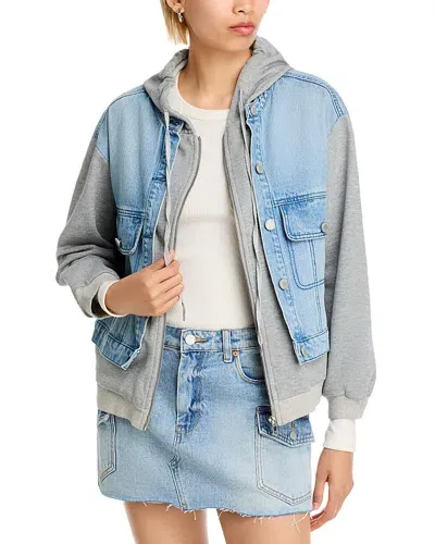 Blanknyc Multi Media Denim Hoodie Jacket In Together Again