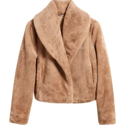 Blanknyc Shawl Collar Faux Fur Jacket In Fresh Start