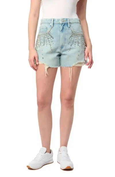 Blanknyc Studded Cutoff Denim Shorts In Starstruck