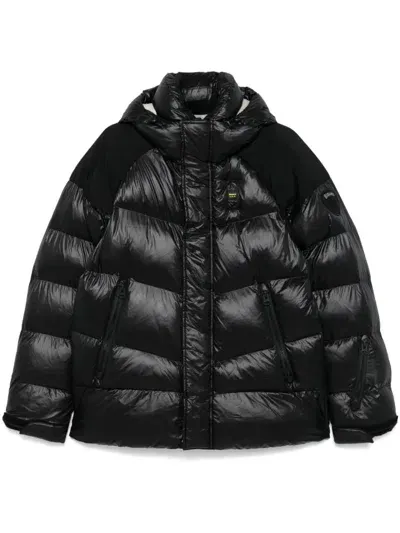 Blauer Crown Puffer Jacket In Black