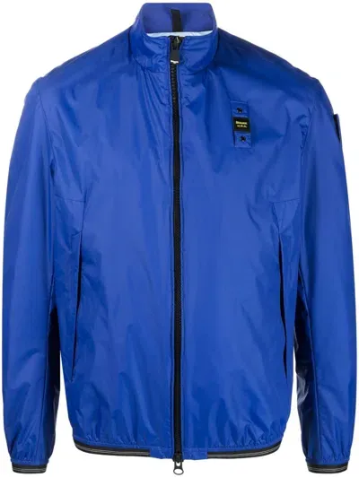 Blauer Logo-patch Zip-fastening Jacket In Blue