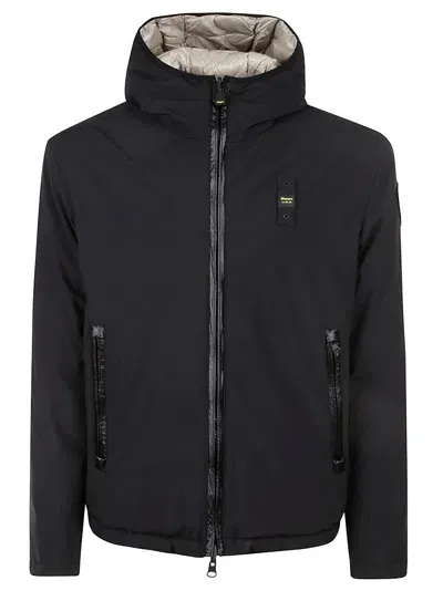 Blauer Pocket Zip Reversible Padded Jacket In Black