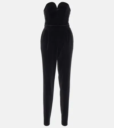 Blazé Milano Clyde Velvet Jumpsuit In Black