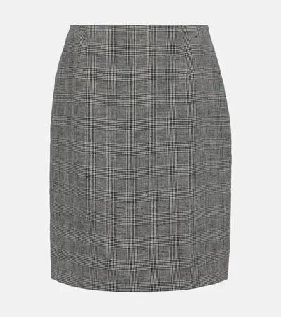 Blazé Milano Coci Checked Linen Pencil Skirt In Multicoloured