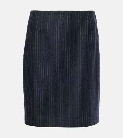 Blazé Milano Coci Wool And Cashmere Pencil Skirt In Blue