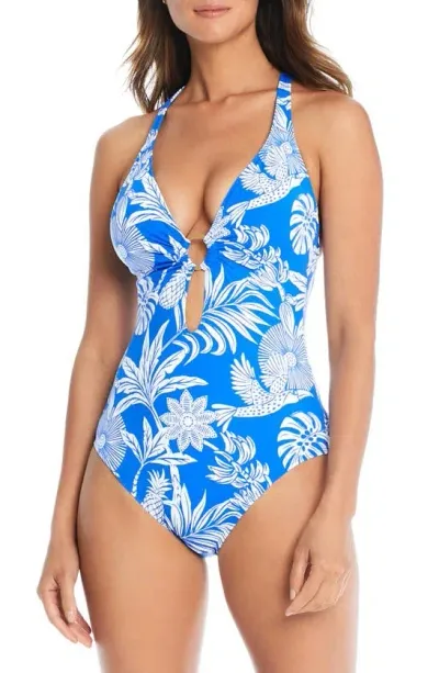 Bleu By Rod Beattie Cross Back One-piece Swimsuit In Bleu