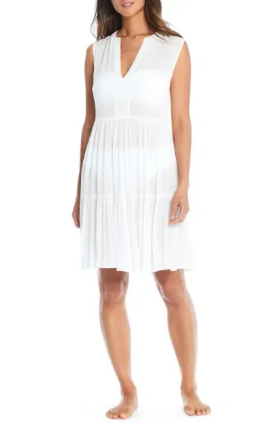 Bleu By Rod Beattie Sleeveless Cover-up A-line Dress In White