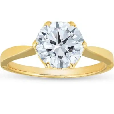 Bliss Diamond 1 1/2 Ct Solitaire Diamond Micro Prong Engagement Ring 14k Yellow Gold Lab Grown