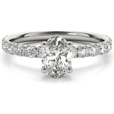 Bliss Diamond 1 1/2ct Oval Diamond Engagement Ring 14k Or Gold Lab Grown In 14k White Gold