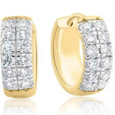 Bliss Diamond 1 1/2ct Diamond Hoops In 10k Yellow Gold