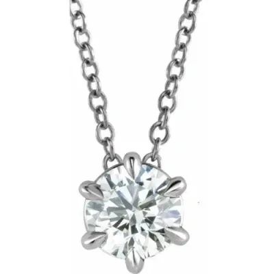 Bliss Diamond 14k Gold 1/2ct Floating Solitaire Ex3 Lab Grown Diamond Pendant Necklace In 14k White Gold