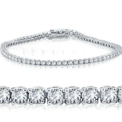 Bliss Diamond 2 Cttw Lab Grown Diamond Tennis Bracelet 14 Kt White Gold 7" In 14k White Gold