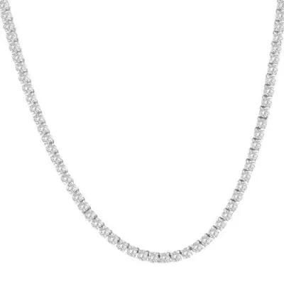 Bliss Diamond 23 Ct Tw Round Cut Lab Grown Diamond Tennis Necklace 14k White Gold 18"