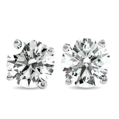 Bliss Diamond Huge 3 Ct Tw. Round Lab Grown Diamond Screw Back Studs 14k White Gold