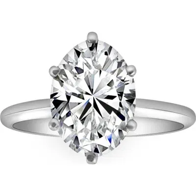 Bliss Diamond Platinum Certified 3ct Oval Diamond Solitaire Engagement Ring