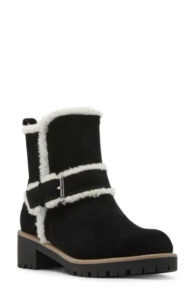 Blondo Margo Waterproof Faux Fur Bootie In Black Suede