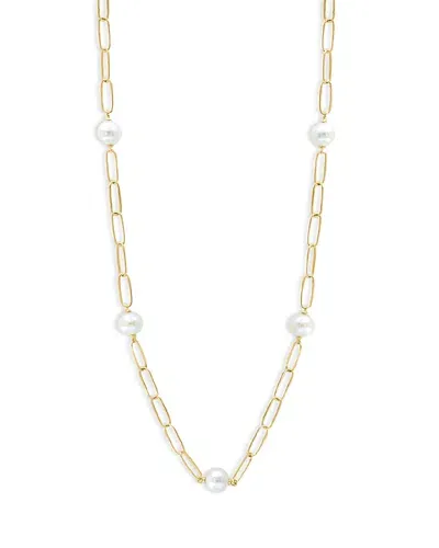 Bloomingdale's 14k Yellow Gold & Cultured Freshwater Pearl Necklace, 16 - Exclusive In Gold/white