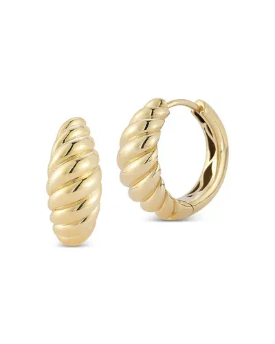 Bloomingdale's Bold Ridge Textured Medium Hoop Earrings In 14k Yellow Gold