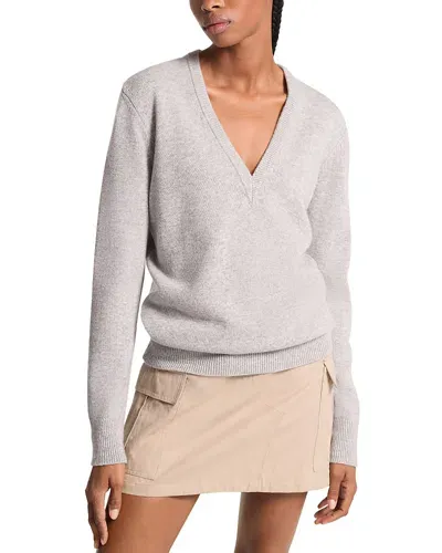 Bloomingdale's Cashmere V Neck Sweater - Exclusive In Pearl Melange