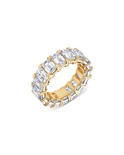 Bloomingdale's Certified Lab Grown Diamond Emerald Cut Eternity Band In 18k Yellow Gold, 10.0 Ct. T. W.