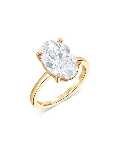 Bloomingdale's Certified Lab Grown Diamond Oval Solitaire Engagement Ring In 18k Yellow Gold, 3.50 Ct. T. W.