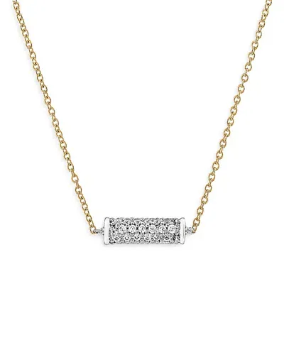 Bloomingdale's Diamond Bar Necklace In 14k Yellow & White Gold, 0.25 Ct. T. W. - Exclusive