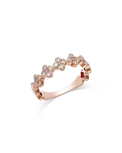 Bloomingdale's Diamond Clover Cluster Band In 14k Rose Gold, 0.44 Ct. T. W.