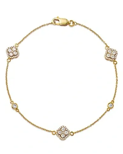 Bloomingdale's Diamond Clover Station Bracelet In 14k Yellow Gold, 0.70 Ct. T. W. - Exclusive