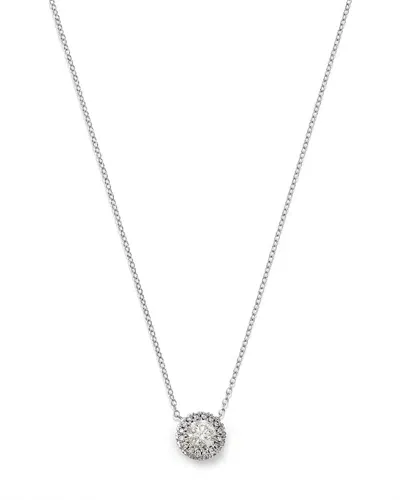 Bloomingdale's Diamond Halo Pendant Necklace In 14k White Gold, 1.0 Ct. T. W.