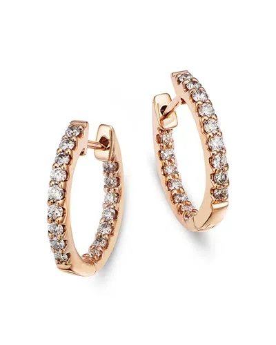 Bloomingdale's Diamond Inside Out Huggie Hoop Earrings In 14k Rose Gold, 0.50 Ct. T. W. In Pink