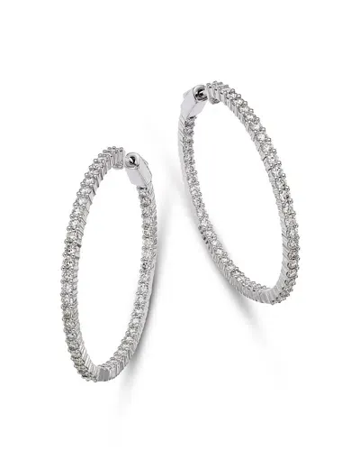 Bloomingdale's Diamond Inside Out Medium Hoop Earrings In 14k White Gold, 4.0 Ct. T. W.