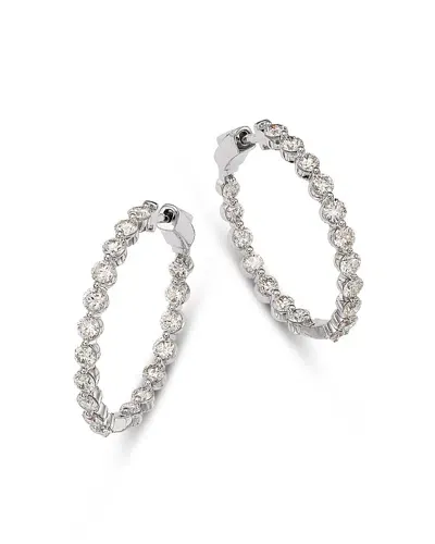 Bloomingdale's Diamond Inside Out Medium Hoop Earrings In 14k White Gold, 4.50 Ct. T. W.