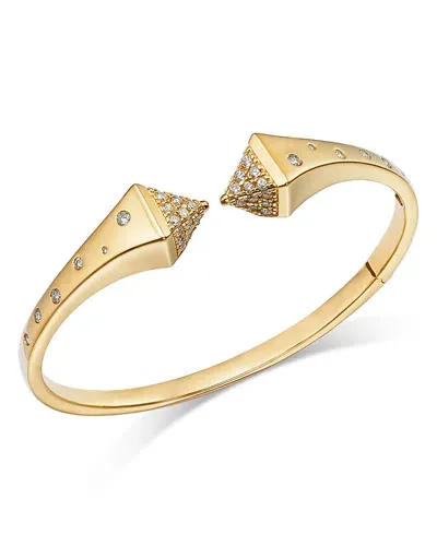 Bloomingdale's Diamond Pyramid Cuff Bangle Bracelet In 14k Yellow Gold, 1.0 Ct. T. W.