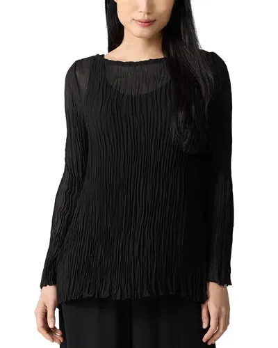 Bloomingdale's Eileen Fisher Bateau Neck Tunic Sweater In Black