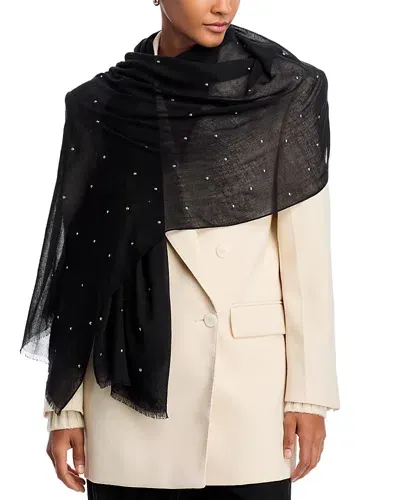 Bloomingdale's Lightweight Solid Studded Wrap In Black