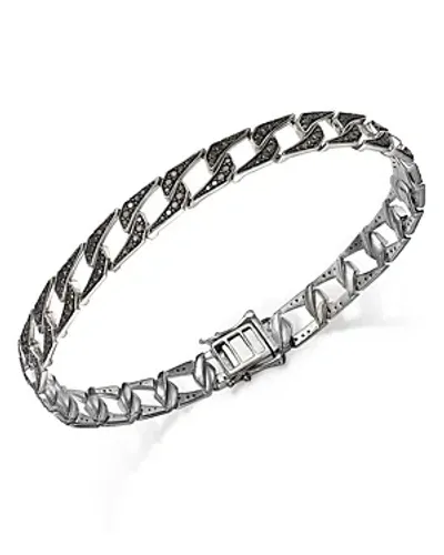 Bloomingdale's Men's Black Diamond Link Bracelet In 14k White Gold, 3.0 Ct. T. W. In Black/white