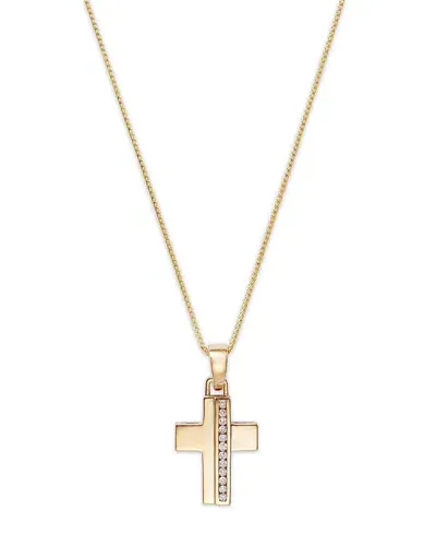 Bloomingdale's Men's Diamond Cross Pendant Necklace In 14k Gold, 0.30 Ct. T. W.