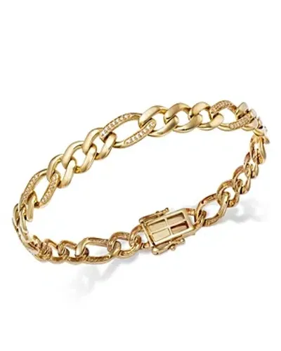 Bloomingdale's Men's Diamond Figaro Link Bracelet In 14k Yellow Gold, 0.50 Ct. T. W.