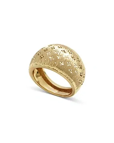 Bloomingdale's Mini Clover Cutout Tapered Dome Ring In 14k Yellow Gold