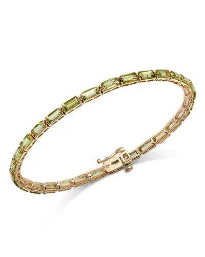 Bloomingdale's Peridot Baguette Statement Bracelet In 14k Yellow Gold In Green/gold