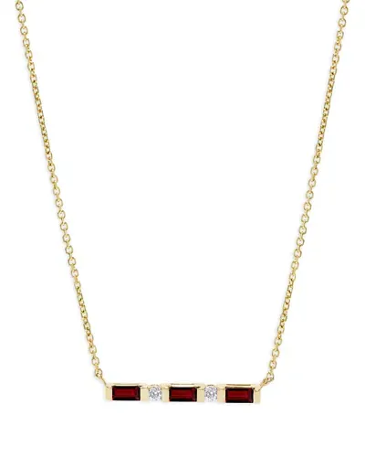 Bloomingdale's Ruby & Diamond Bar Necklace In 14k Gold, 16 In Ruby/gold