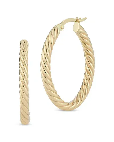 Bloomingdale's Twist Oval Hoop Earrings In 14k Yellow Gold