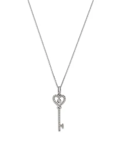 Bloomingdale's Fine Collection Diamond Key Pendant Necklace In 14k White Gold, 0.20 Ct. T. W.