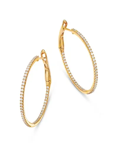 Bloomingdale's Fine Collection 14k Yellow Gold Diamond Inside Out Round Hoop Earrings, 1.0 Ct. T. W.