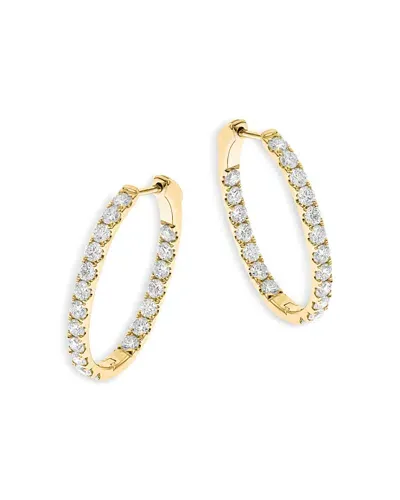 Bloomingdale's Fine Collection 14k Yellow Gold Diamond Oval Hoop Earrings, 2.0 Ct. T. W.