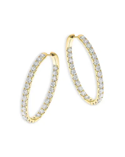 Bloomingdale's Fine Collection 14k Yellow Gold Diamond Oval Hoop Earrings, 4.1 Ct. T. W.