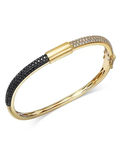 Bloomingdale's Fine Collection Black & White Diamond Bracelet In 14k Yellow Gold, 2.4 Ct. T. W. In Black/gold