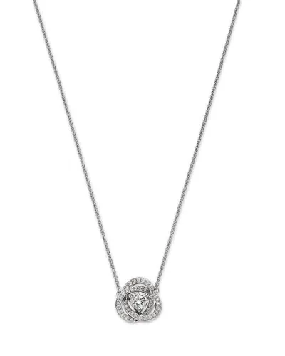 Bloomingdale's Fine Collection Diamond Love Knot Pendant Necklace In 18k White Gold, 0.70 Ct. T. W.