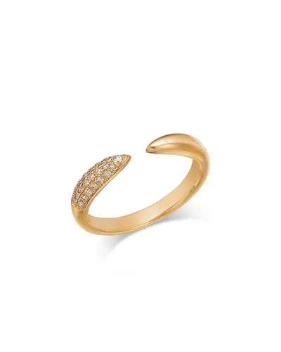 Bloomingdale's Fine Collection Bloomingdale's Diamond Pave Cuff Pinky Ring In 14k Yellow Gold, 0.09 Ct. T. W.