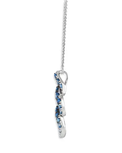 Bloomingdale's Fine Collection Sapphire Ombre & White Sapphire Pendant Necklace In 14k White Gold, 20 In Blue/white